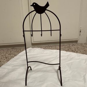 Bird Jewelry Holder Stand, Dark Brown